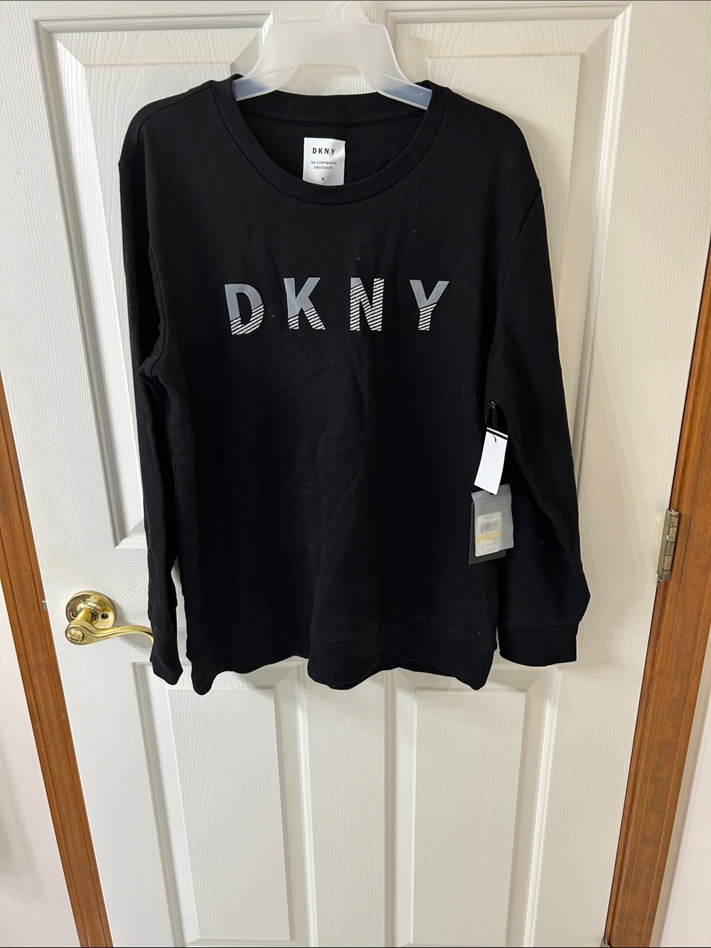 DKNY Black Long-Sleeve Logo Sweatshirt